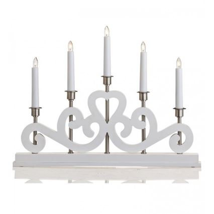 Markslöjd 700640 - Candeliere natalizio SVANEHOLM 5xE10/3W/230V bianco