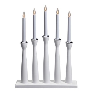 Markslöjd 702229 - Candelabro di Natale MASESKÄR 5xE10/3W/230V bianco