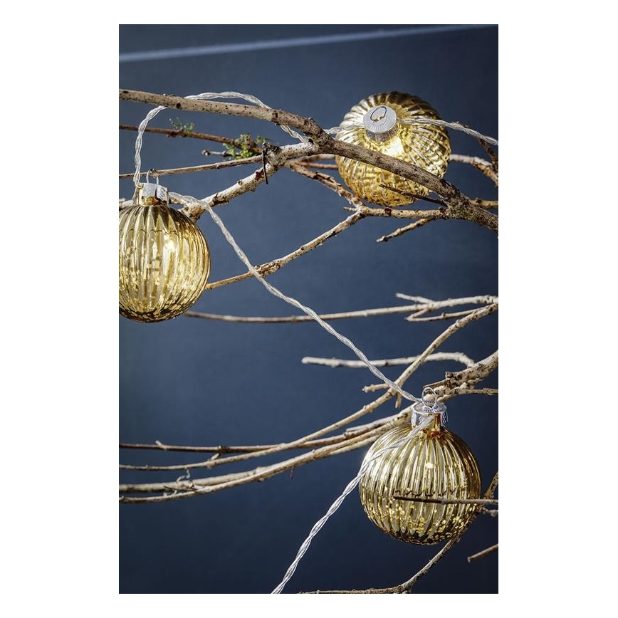 Markslöjd 703781 - Catena natalizia LED BIGSOLO 10xLED/3xAA 1,65m bianco caldo