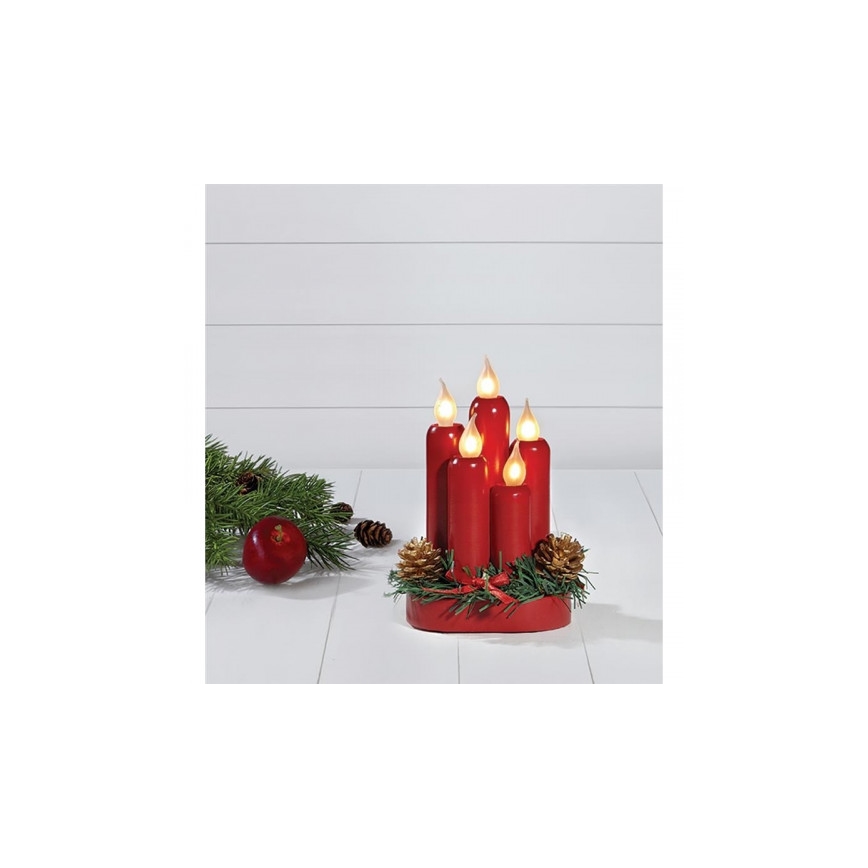 Markslöjd 704017 - Candelabro natalizio HANNA 5xE10/0,06W/230V