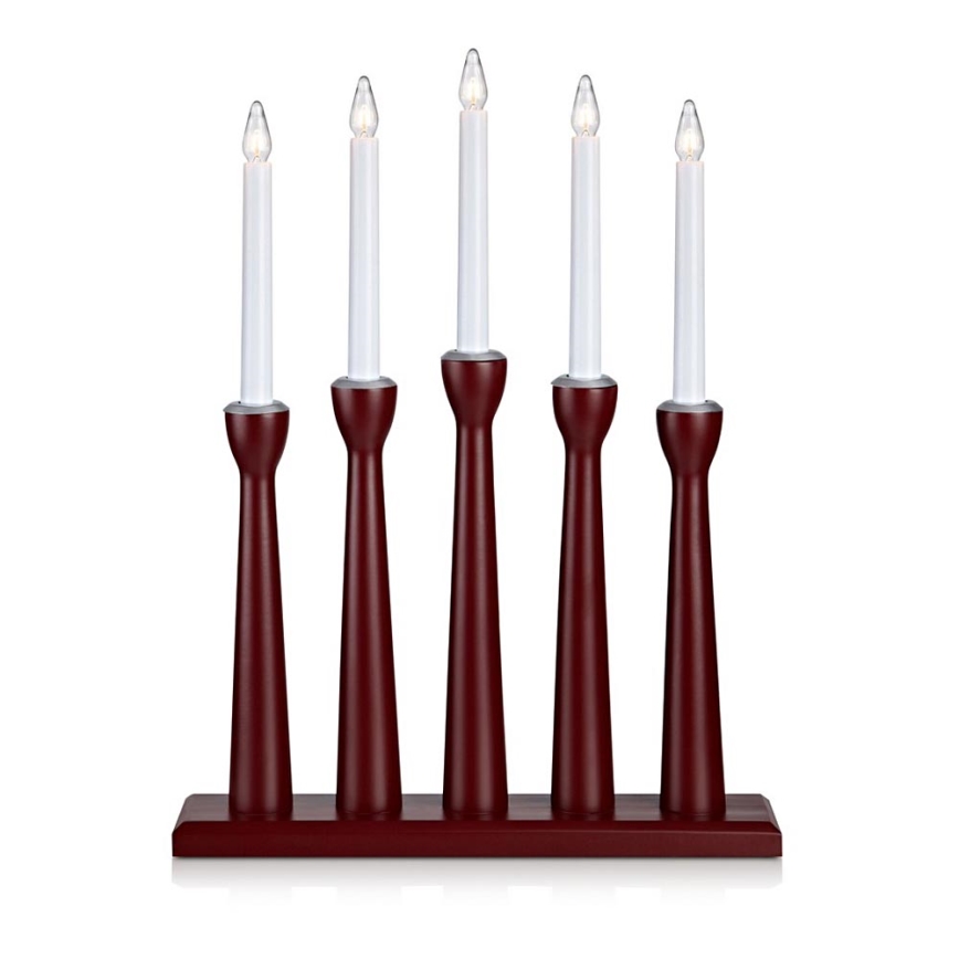 Markslöjd 704176 - Candelabro di Natale MASESKÄR 5xE10/3W/230V rosso