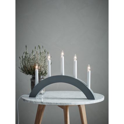 Markslöjd 704470 - Candelabro di Natale ATLE 5xE10/3W/230V grigio