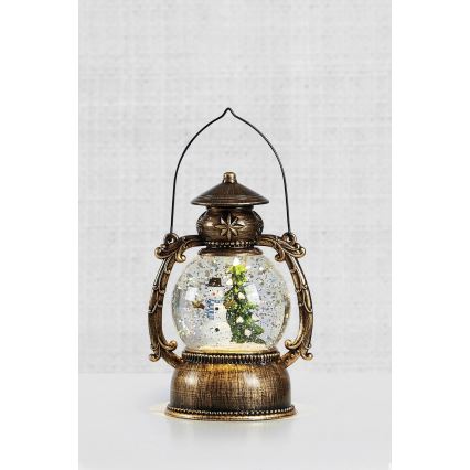 Markslöjd 705053 - Decorazione natalizia a LED LOTHAR LED/0,15W/3xAA lanterna bronzo