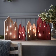 Markslöjd 705743 - Decorazione natalizia LED VIEW LED/0,9W/3V legno/rosso