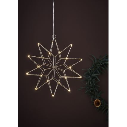 Markslöjd 705750 - Decorazione natalizia LED GLEAM LED/0,6W/3xAA argento