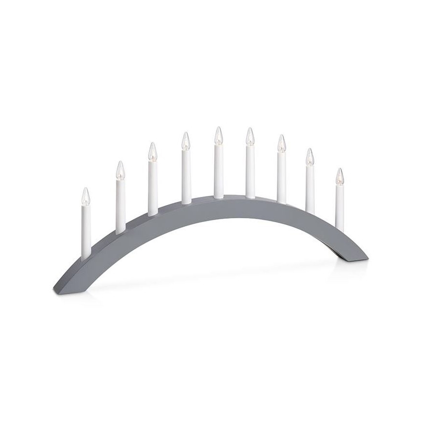 Markslöjd 705811 - Candeliere di Natale ATLE 9xE10/3W/230V grigio