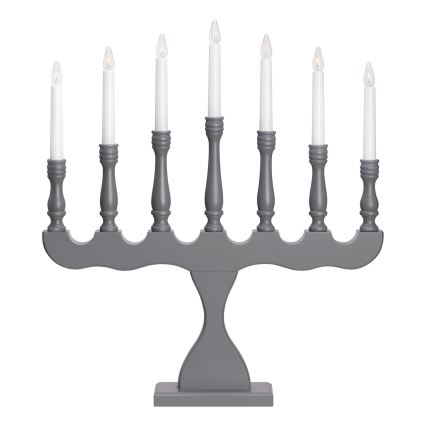 Markslöjd 705813 - Candelabro natalizio SVANEHOLM 7xE10/3W/230V pino/grigio