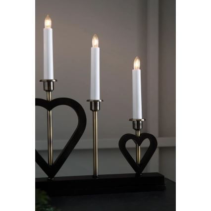 Markslöjd 705938 - Candelabro natalizio MELISSA 5xE10/3W/230V nero/ottone