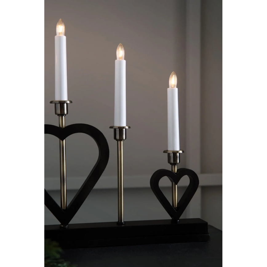 Markslöjd 705938 - Candelabro natalizio MELISSA 5xE10/3W/230V nero/ottone