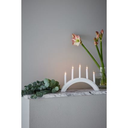 Markslöjd 705952 - Candelabro natalizio AVENTO 5xE10/3W/230V bianco