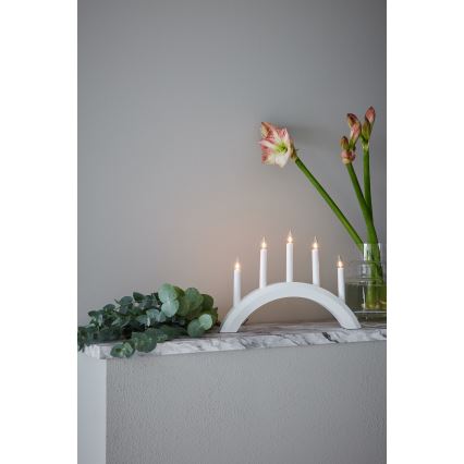 Markslöjd 705952 - Candelabro natalizio AVENTO 5xE10/3W/230V bianco