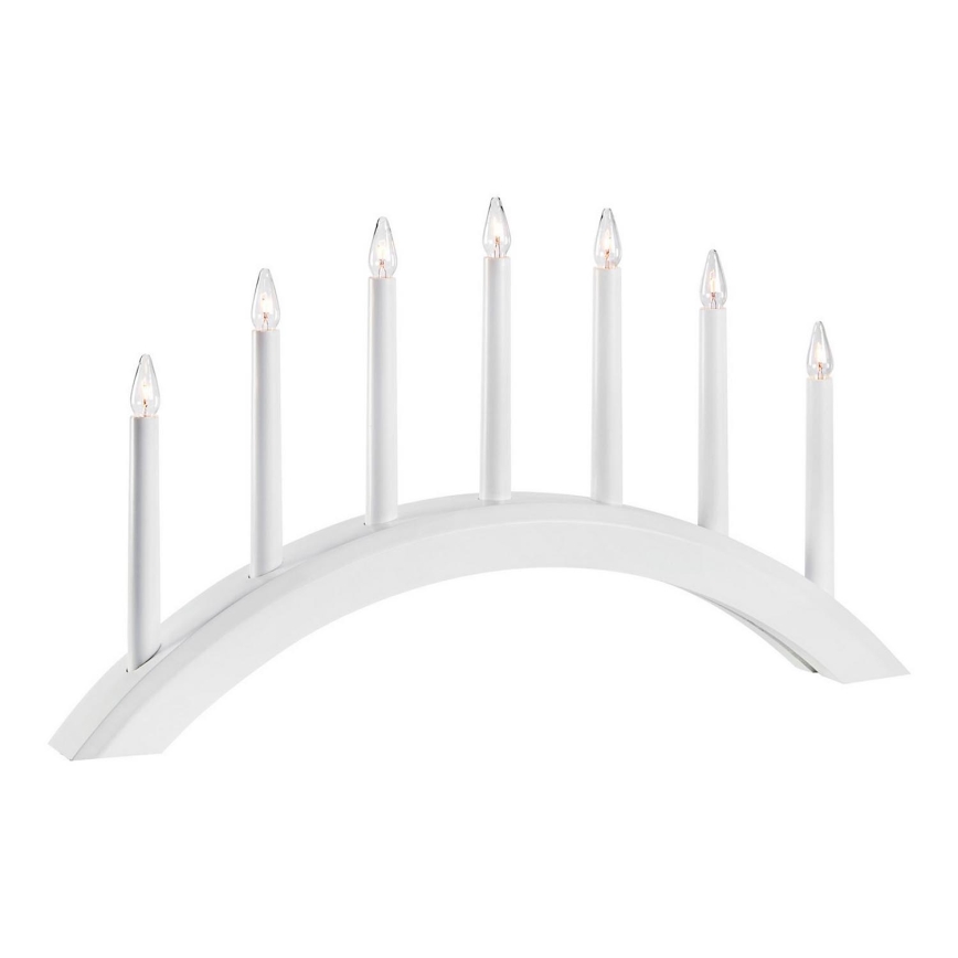 Markslöjd 705953 - Candelabro natalizio AVENTO 7xE10/3W/230V bianco