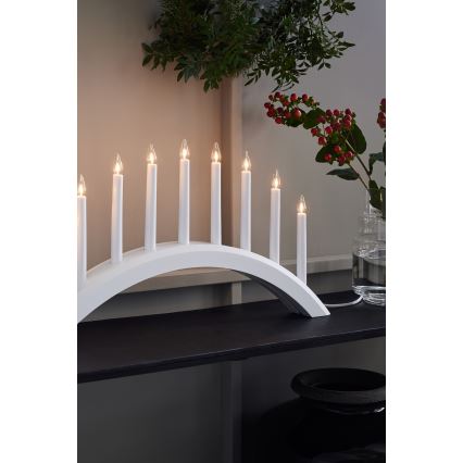 Markslöjd 705954 - Candelabro natalizio AVENTO 9xE10/3W/230V bianco