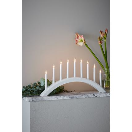 Markslöjd 705954 - Candelabro natalizio AVENTO 9xE10/3W/230V bianco