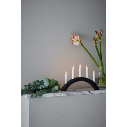 Markslöjd 705955 - Candelabro natalizio AVENTO 5xE10/3W/230V nero