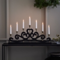Markslöjd 705966 - Candelabro natalizio NIGHTFALL 7xE10/3W/230V nero/ottone