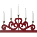Markslöjd 706211 - Candelabro natalizio ENEBY 5xE10/3W/230V rosso/ottone