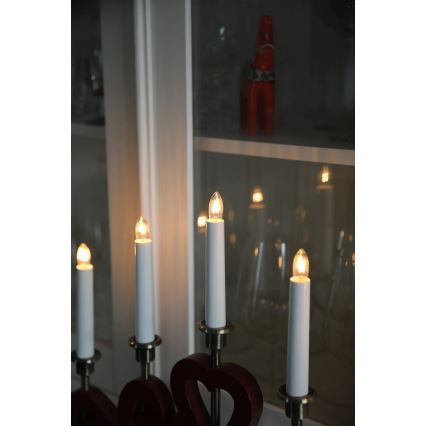 Markslöjd 706211 - Candelabro natalizio ENEBY 5xE10/3W/230V rosso/ottone