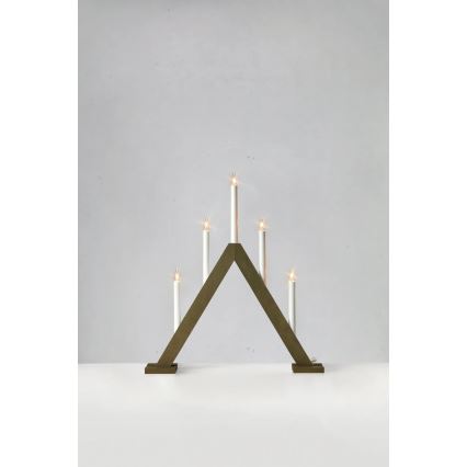 Markslöjd 706224 - Candelabro natalizio ARIELE 5xE10/3W/230V pino/marrone
