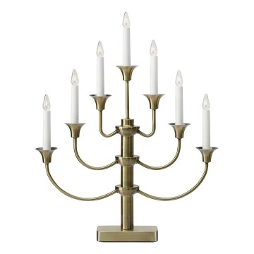Markslöjd 706282 - Candelabro natalizio GYLLING 7xE10/3W/230V ottone