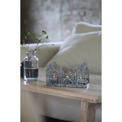 Markslöjd 706365 - Portacandela natalizio LED YORK 3xLED/0,1W/1xCR2032 grigio