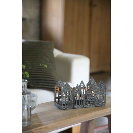 Markslöjd 706365 - Portacandela natalizio LED YORK 3xLED/0,1W/1xCR2032 grigio