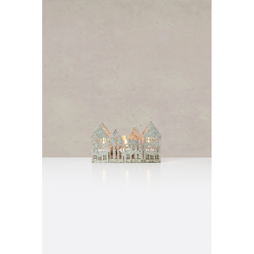 Markslöjd 706365 - Portacandela natalizio LED YORK 3xLED/0,1W/1xCR2032 grigio