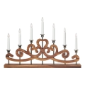 Markslöjd 706428 - Candelabro natalizio NIGHTFALL 7xE10/3W/230V marrone/ottone