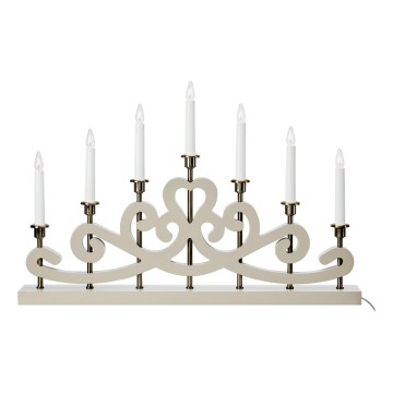 Markslöjd 706452 - Candeliere natalizio NIGHTFALL 7xE10/3W/230V beige/ottone