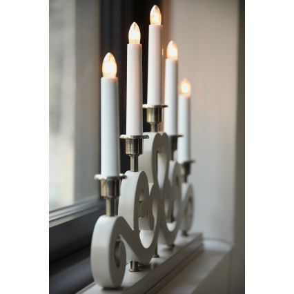 Markslöjd 706453 - Candelabro natalizio ENEBY 5xE10/3W/230V beige/ottone