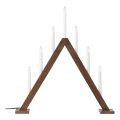 Markslöjd 706468 - Candelabro natalizio ARIELE 7xE10/3W/230V pino/marrone