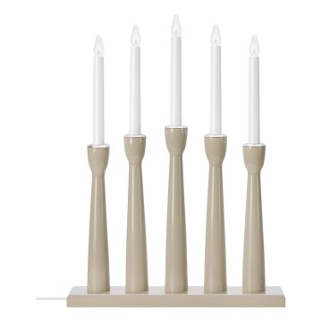Markslöjd 706469 - Portacandele natalizio MASESKÄR 5xE10/3W/230V pino/beige
