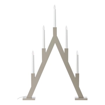 Markslöjd 706470 - Candelabro natalizio BJURFORS 5xE10/3W/230V pino/beige