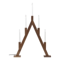 Markslöjd 706471 - Candelabro natalizio BJURFORS 5xE10/3W/230V pino/marrone
