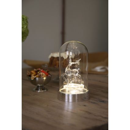 Markslöjd 706528 - Decorazione natalizia a LED ISLA LED/0,06W/3xAA cromo lucido/renna