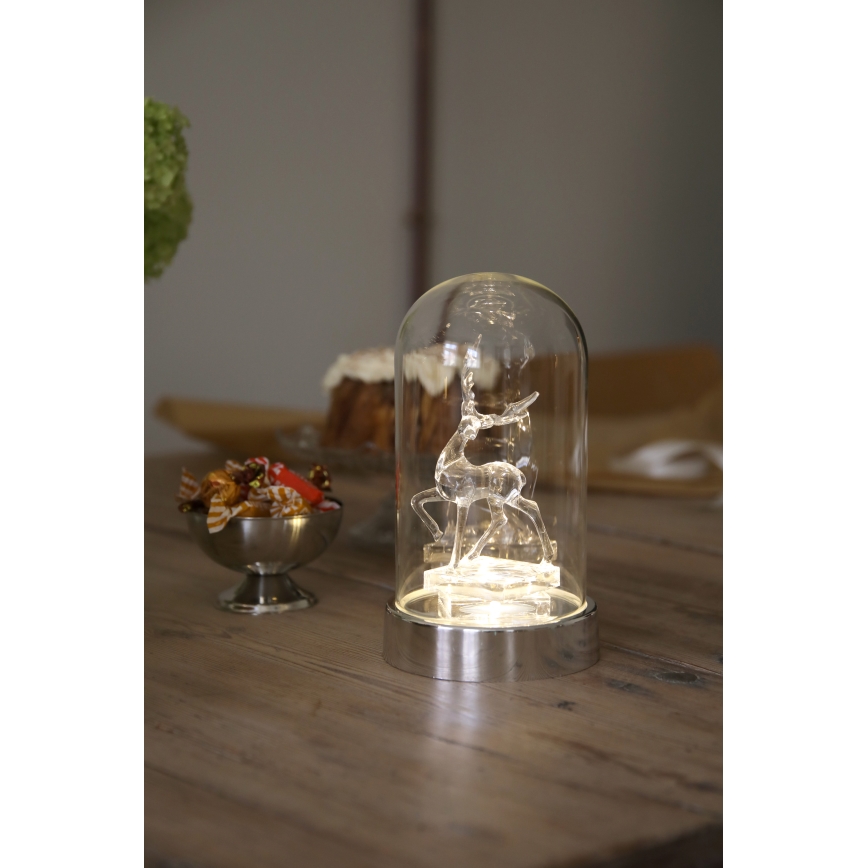 Markslöjd 706528 - Decorazione natalizia a LED ISLA LED/0,06W/3xAA cromo lucido/renna