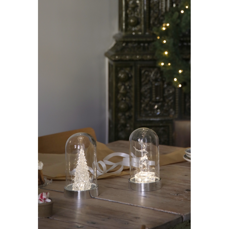 Markslöjd 706528 - Decorazione natalizia a LED ISLA LED/0,06W/3xAA cromo lucido/renna
