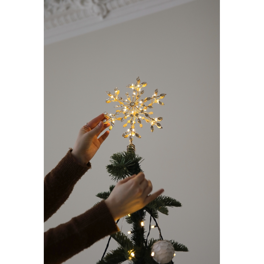 Markslöjd 706556 - Stella natalizia LED per l'albero di Natale GLINA LED/2,16W/2xAA dorata
