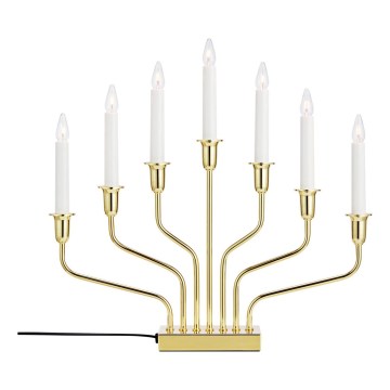 Markslöjd 706561 - Portacandele natalizio BROSA 7xE10/3W/230V dorato