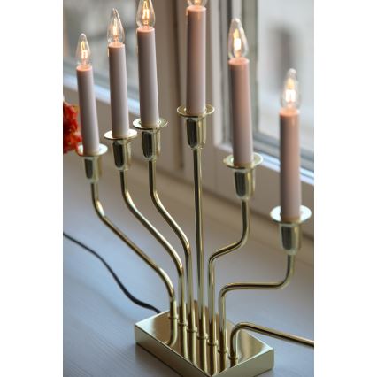 Markslöjd 706561 - Portacandele natalizio BROSA 7xE10/3W/230V dorato