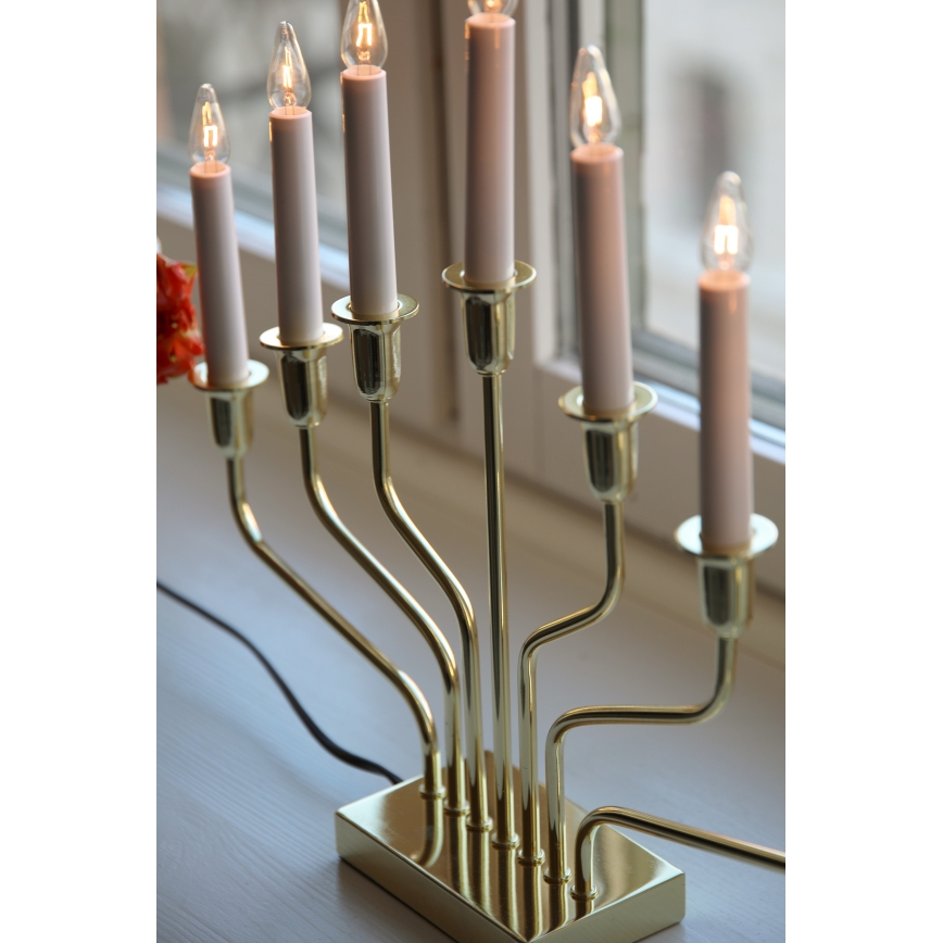 Markslöjd 706561 - Portacandele natalizio BROSA 7xE10/3W/230V dorato