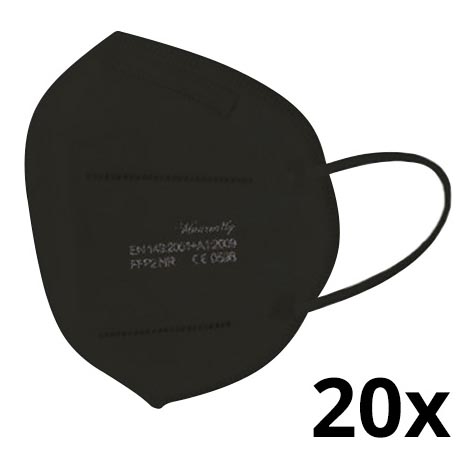 Mascherina FFP2 NR CE 0598 nera 20pz