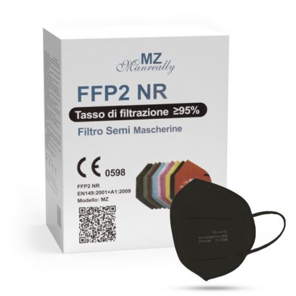 Mascherina FFP2 NR CE 0598 nera 20pz