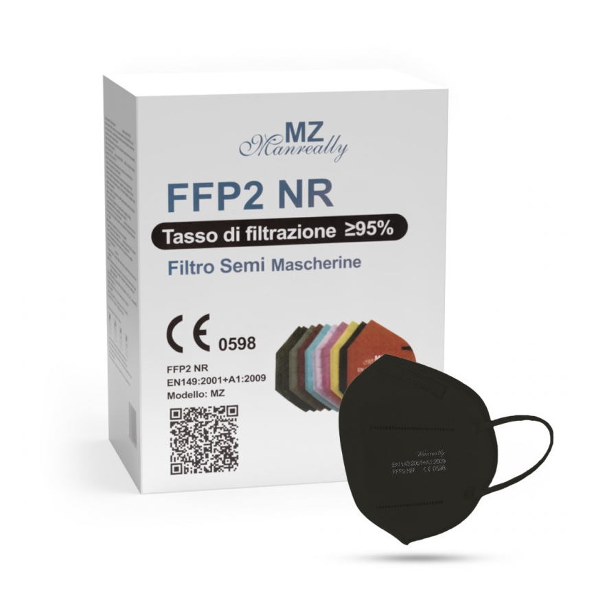 Mascherina FFP2 NR CE 0598 nera 20pz