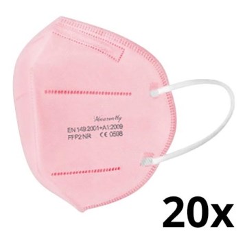 Mascherina  FFP2 NR CE 0598 rosa 20pz