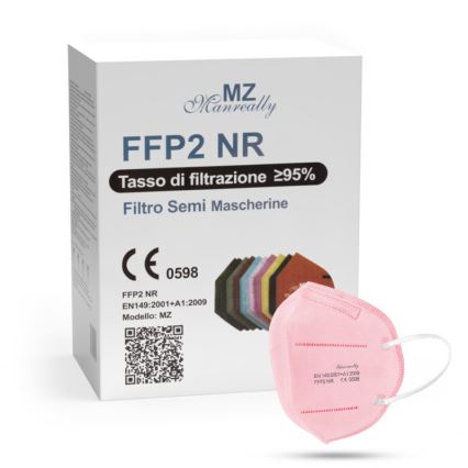 Mascherina  FFP2 NR CE 0598 rosa 20pz