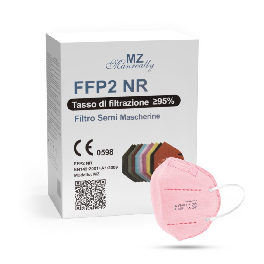 Mascherina  FFP2 NR CE 0598 rosa 20pz
