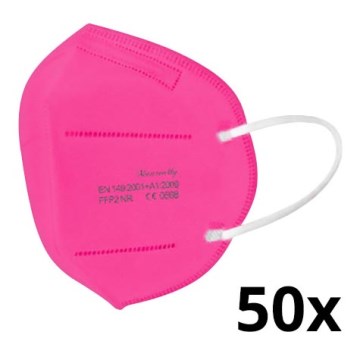 Mascherina FFP2 NR CE 0598 rosa scuro 50pz