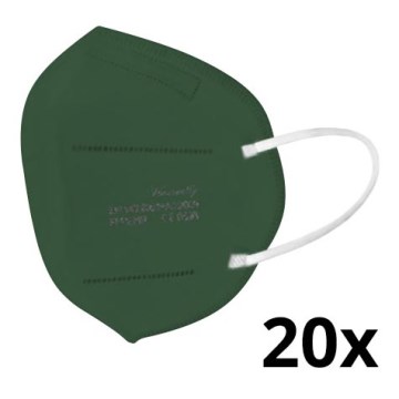 Mascherina FFP2 NR CE 0598 verde scuro 20pz