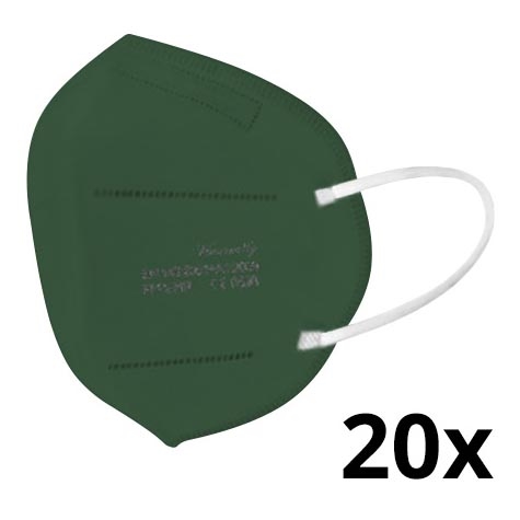 Mascherina FFP2 NR CE 0598 verde scuro 20pz